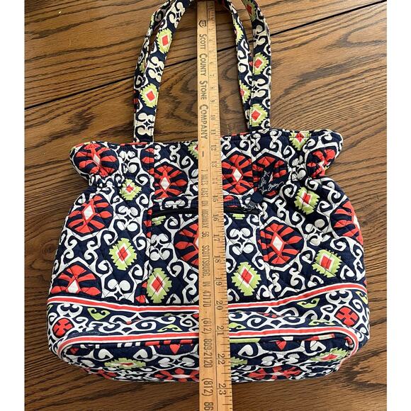 Vera Bradley Retired Sun Valley Cotton Orange NavyTote - Picture 3 of 5